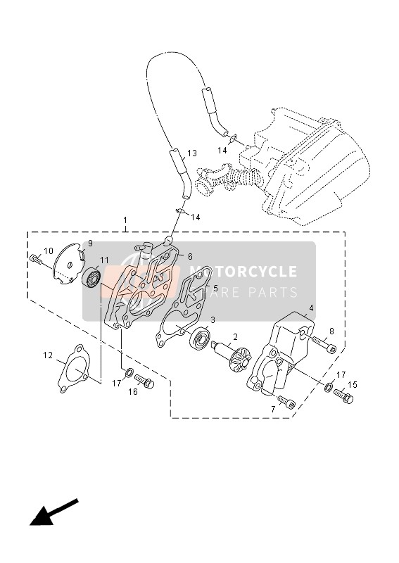 Yamaha YN50FMU 2014 Bomba de agua para un 2014 Yamaha YN50FMU